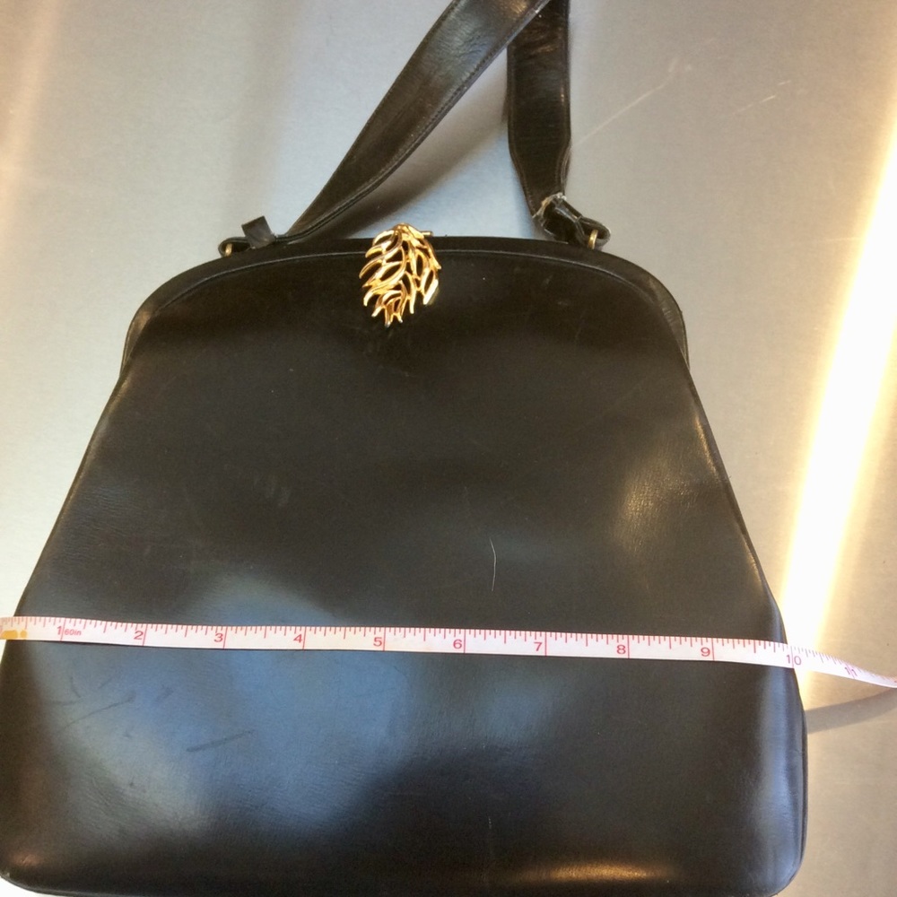 Vintage Black Leather Evening Bag